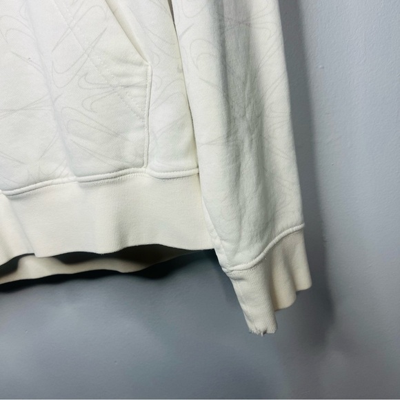 Nike Cream AOP Center Swoosh Terry Fleece Hoodie Medium - Picture 3 of 8